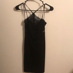 Black mini lace dress